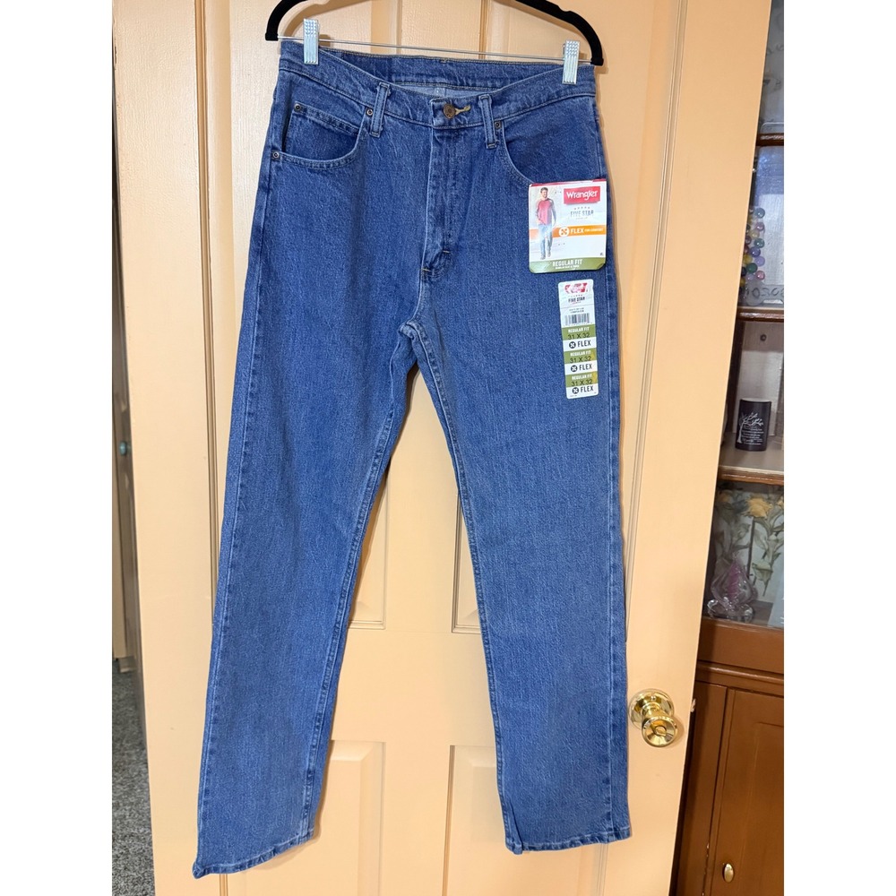 Wrangler Five Star Premium Regular Fit Flex Jeans‎ Mens 31x32 Medium Wash Blue